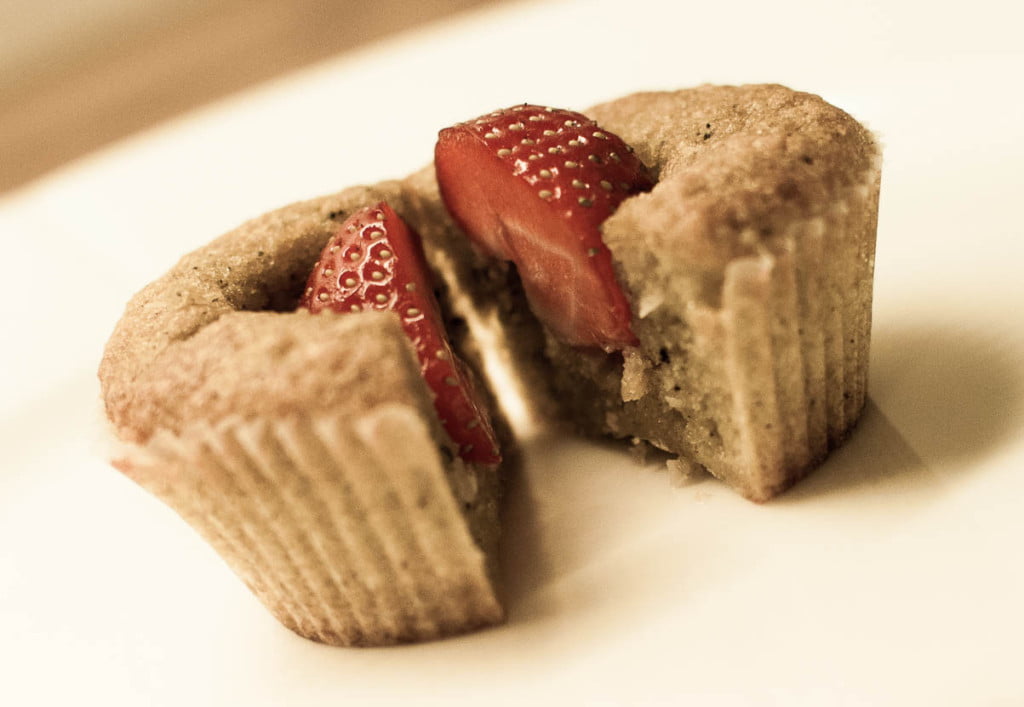 muffins med jordbær