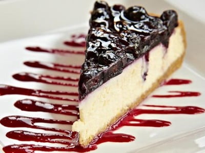 enkel ostekake med blåbær