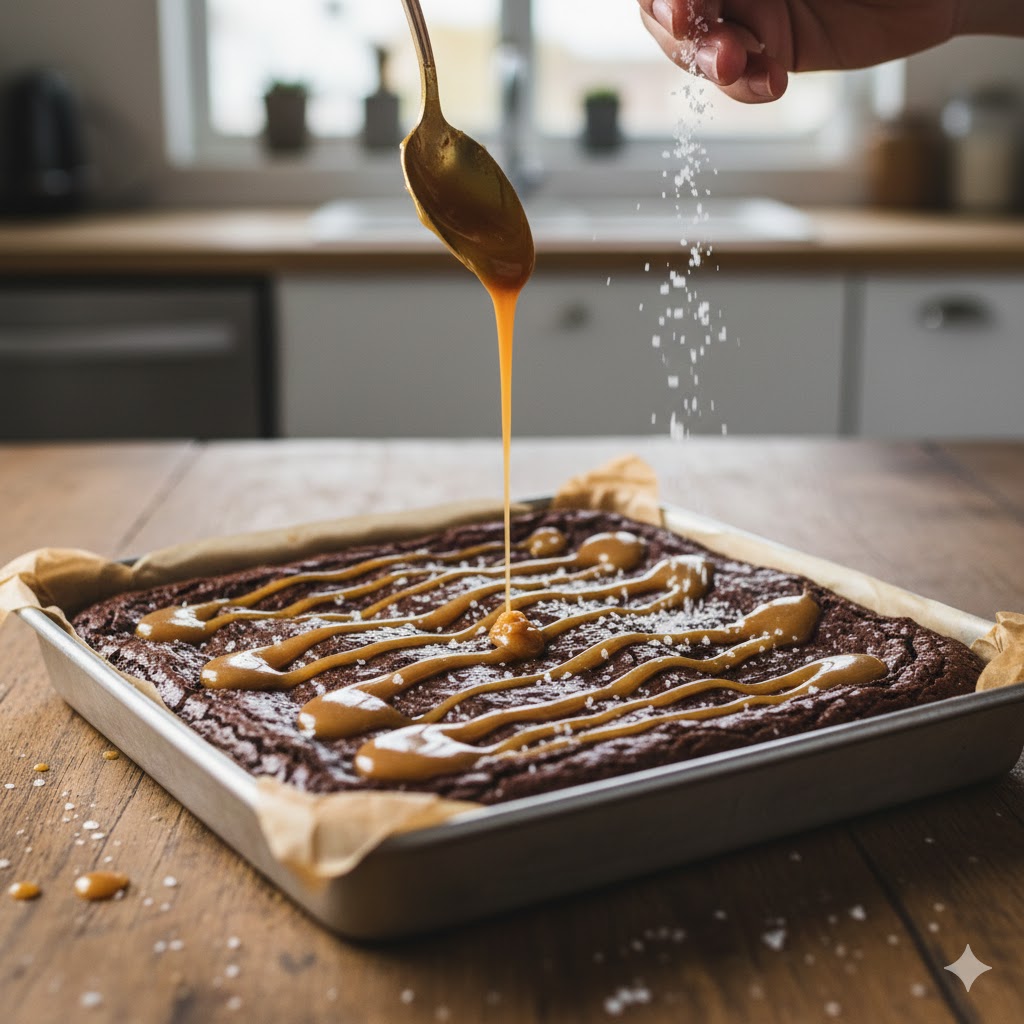 brownie topping salt karamell