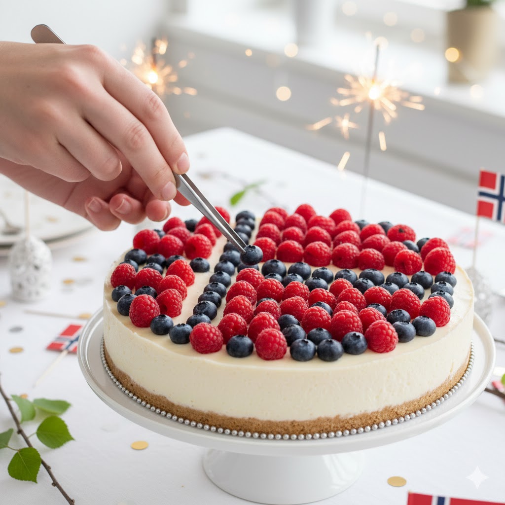 dekorering ostekake 17mai