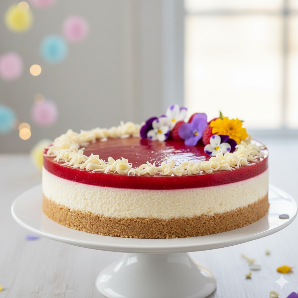 dekorert glutenfri ostekake