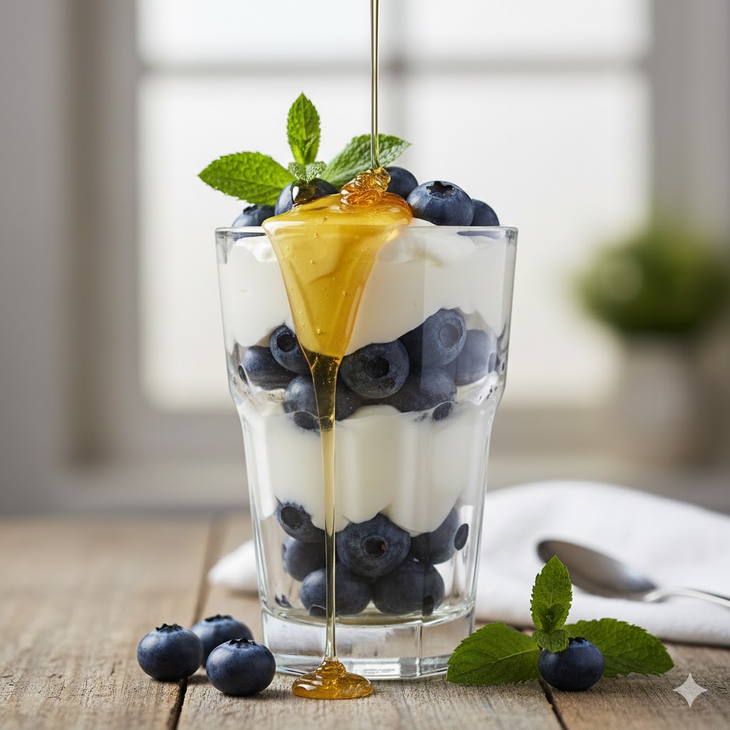 enkel rask dessert frukt yoghurt