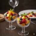 frisk fruktdessert servering