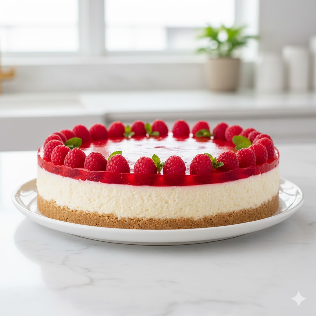 klassisk ostekake med gelelokk